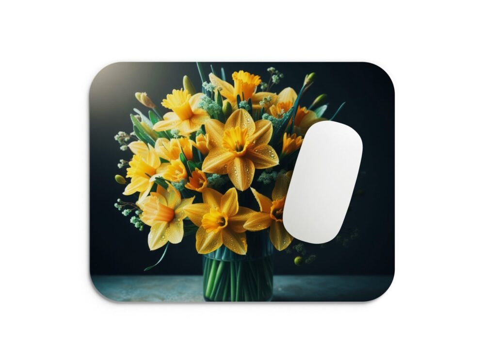 Nárciszos tavaszi egérpad dekoráció 002 nárciszos egérpad 002